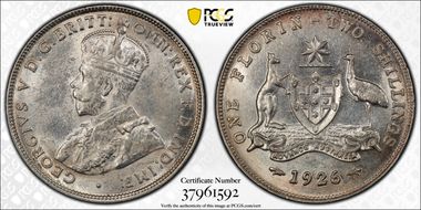 1926(m & sy) Florin MS61