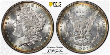 1884 $1 VAM 4, Small Dot MS63