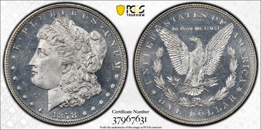 1878 7TF $1 R78 VAM 81 Polished Ear MS65DMPL