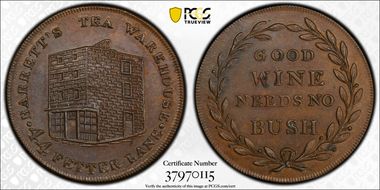 (c.1800) Tk 1/4D Bell-2340 Middlesex Barretts Tea Warehouse MS63BN
