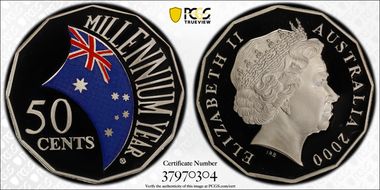 2000 50C Millennium - Colorized PR69DCAM