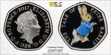 2017 50p S-H43 Peter Rabbit Ag Beatrix Potter PR69DCAM
