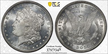 1878 8TF $1 VAM 5 Doubled RIB MS65