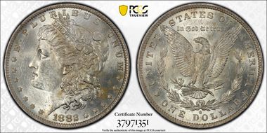 1882-O/S $1 VAM 3, O/S EDS MS62