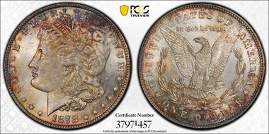 1878 7/8TF $1 VAM 44, Tripled Blossoms MS63