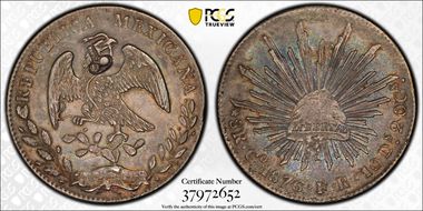 (1872-77) 8 R KM-R3 C/M on Mex 8R AU53