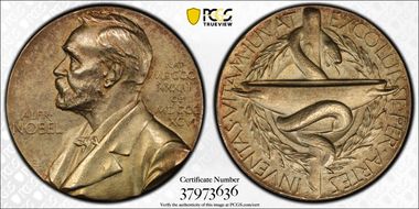 (1984)K10 Medal Alfred Nobel Medicine Gilt Ag Nominating Committee SP64