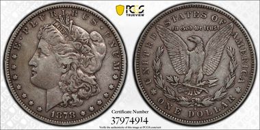 1878-S $1 VAM 72, Long Arrow Shaft VF35