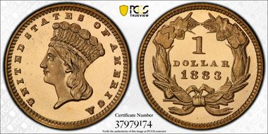 1883 G$1 PR68DCAM