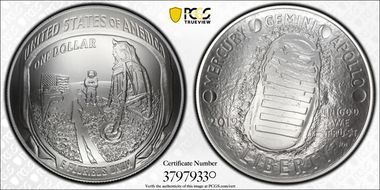 2019-P $1 Apollo 11 50th Anniversary MS70