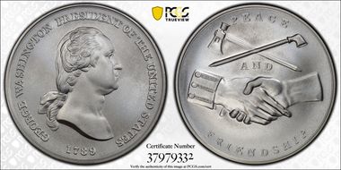 (2018) Medal George Washington "1789"  Silver Matte Finish MS70