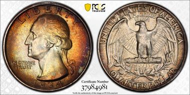 1934 25C Medium Motto MS62