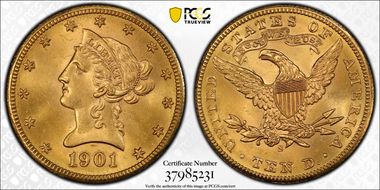 1901-S $10 MS64+