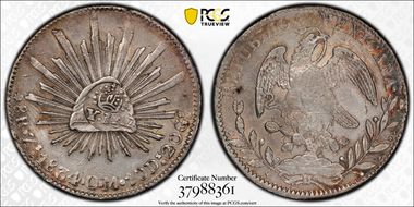 (1834-37) 8 R KM-129 C/M on Mex 8R AU50