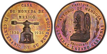 1936 Medal Grove-490b AE Casa De Moneda MS65BN