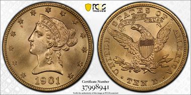 1901 $10 MS66+