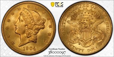 1904 $20 MS66