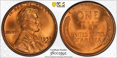 1952-S 1C MS67+ RD