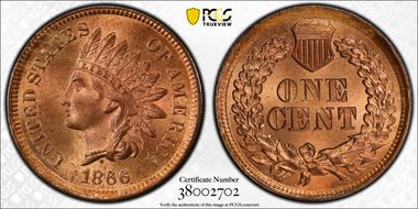 1866 1C MS66RD