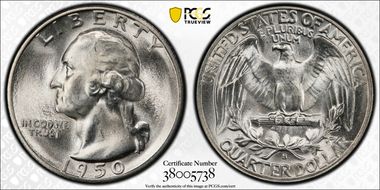 1950-S/D 25C MS66+