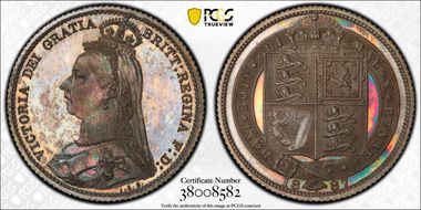 1887 6D S-3928 Shield Rev PR63