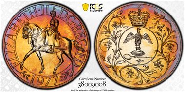 1977 25p Jubilee Cu/Ni S-LL2 MS65