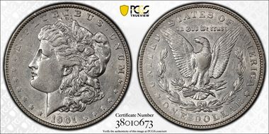 1901 $1 VAM 7, Doubled Arrows XF45