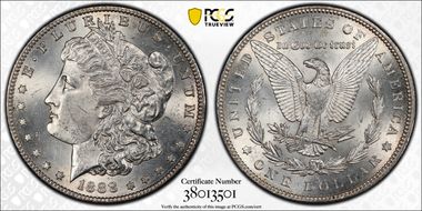 1888-S $1 VAM 6A(1B) Pitted Rev MS63