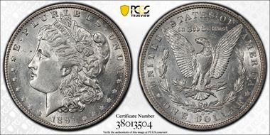 1891-O $1 VAM 3A Weak E Rev AU55