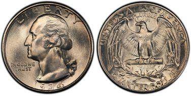1934 25C Medium Motto MS67+