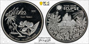 1991 Dala Hawaii Solar Eclipse Silver PR65DCAM