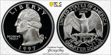 1997-S 25C Silver PR70DCAM