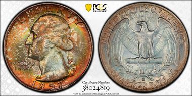 1957-D 25C MS67