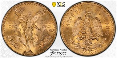1943 (50 P) KM-482  Au MS65+