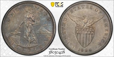 1904 Peso KM-168  Ag AU53