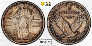 1917 25C Type 1 MS65FH