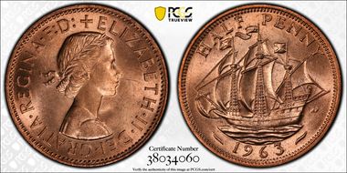 1963 1/2D S-4158 MS65RD