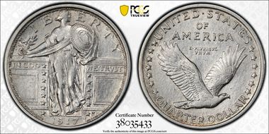 1917 25C Type 1 AU50