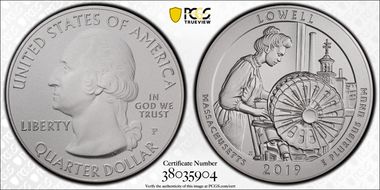 2019-P 25C Lowell NP 5 oz Silver SP69