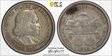 1892 50C Columbian VF35