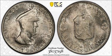 1947-S 50C Douglas MacArthur KM-184  Ag MS65