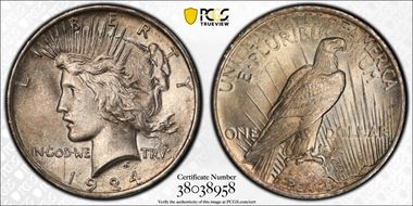 1924 $1 VAM 1A Bar D MS64
