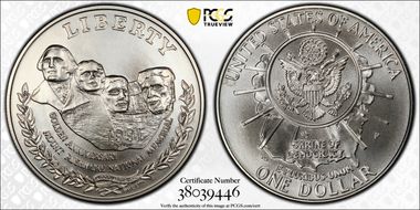 1991-P $1 Mount Rushmore MS69