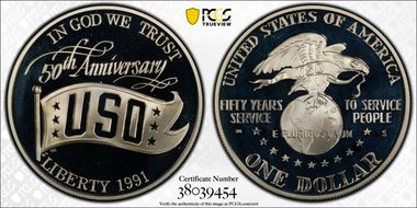 1991-S $1 USO PR68DCAM
