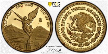 2007-Mo 1/20 oz Libertad Au PR68DCAM