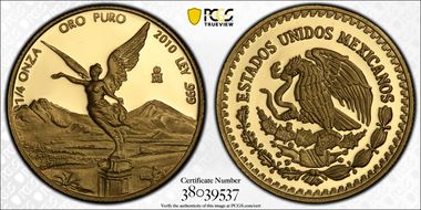 2010-Mo 1/4 oz Libertad Au PR69DCAM