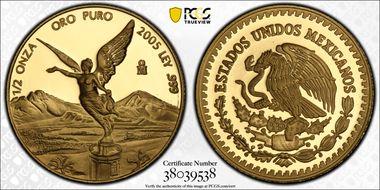 2005-Mo 1/2 oz Libertad Gold PR67DCAM