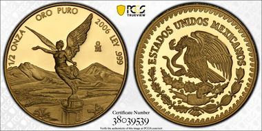 2006-Mo 1/2 oz Libertad Gold PR69DCAM