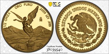 2009-Mo 1/2 oz Libertad Au PR69DCAM
