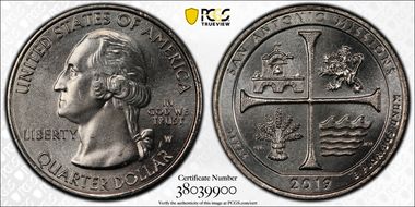 2019-W 25C San Antonio Missions NP Early Find MS67